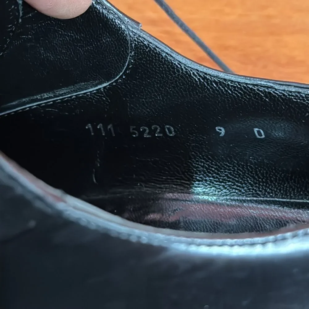 Gucci Mens Black Leather Italy‎ Lace up Dress Shoes Size 9D - Picture 9 of 10